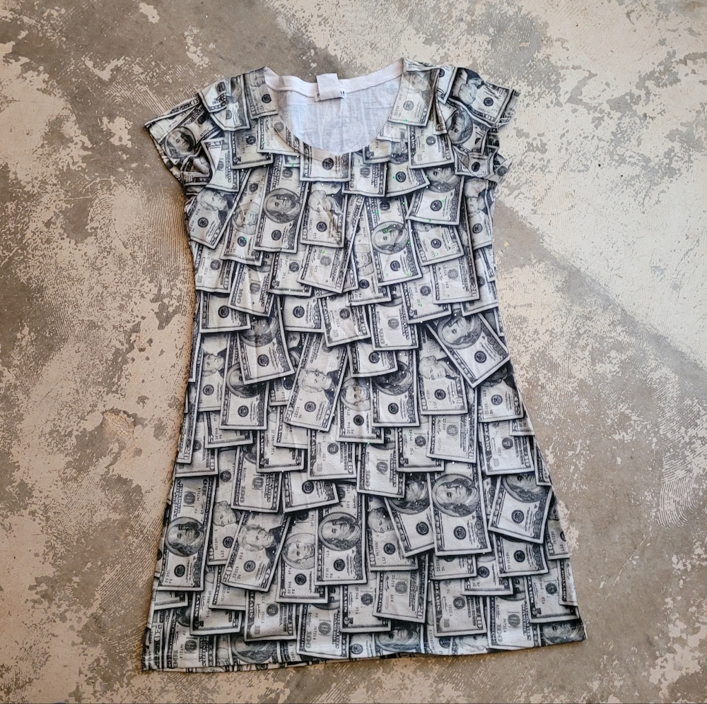Million Dollar T-shirt Dress by Faux Real SZ Large